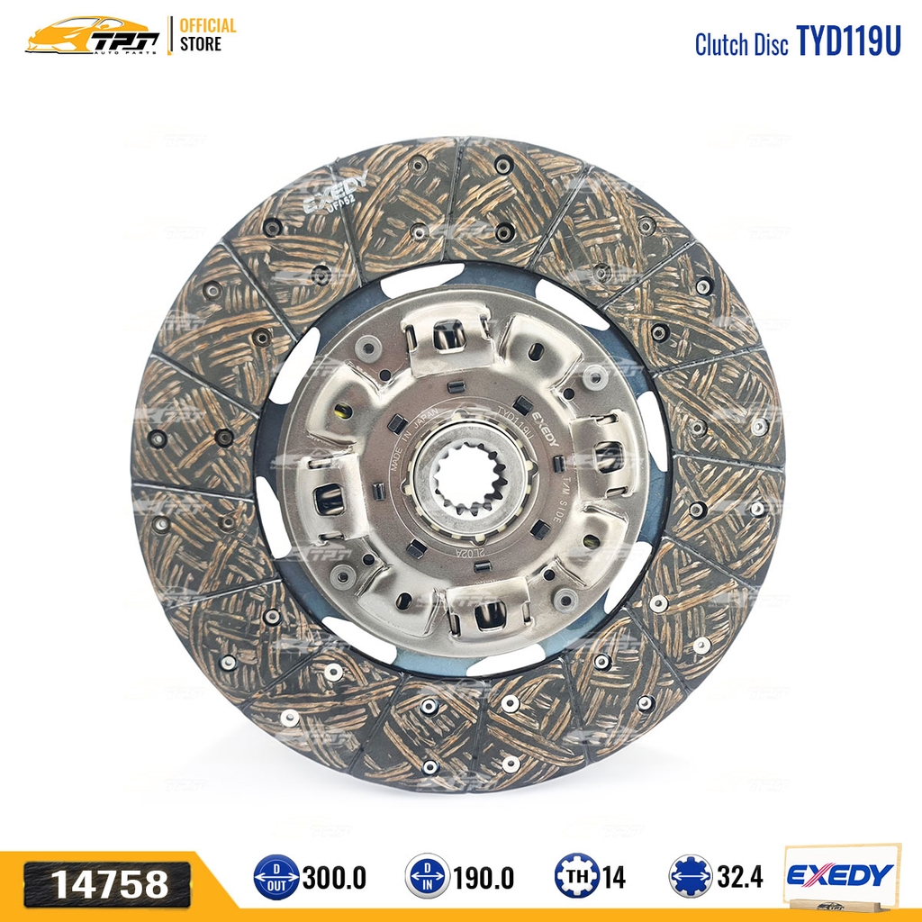TYD119U Lá Côn Hino 300 - Toyota LAND CRUISER 80 J8 [300-190-14R-32.4] Exedy - Japan