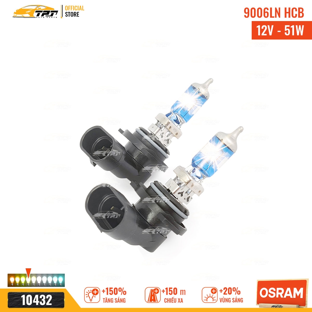 9006NL HCB Bóng Đèn Halogen Tăng Sáng 150% HB4 9006 [12V - 51W] Hộp = 2 Cái OSRAM - Germany