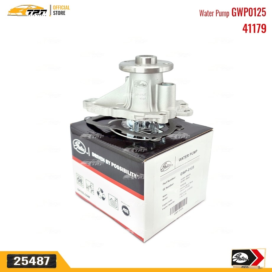 GWP0125 Bơm nước Toyota CAMRY 2.4 VN 02-06 0 HIGHT LANDER 2.4 03-07 - PREVIA 2.4 - RAV4 2.0-2.4 00-12 [41179] GATES - Usa