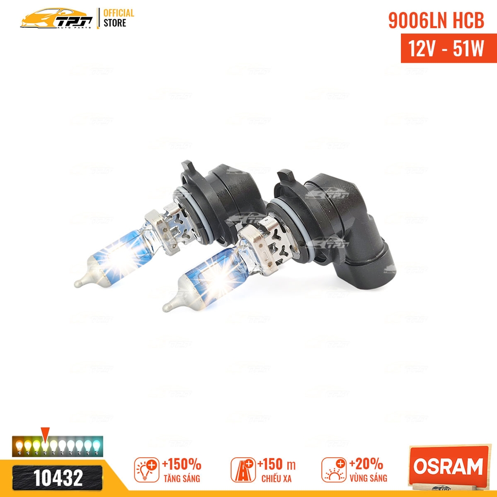 9006NL HCB Bóng Đèn Halogen Tăng Sáng 150% HB4 9006 [12V - 51W] Hộp = 2 Cái OSRAM - Germany