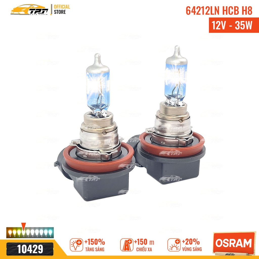 64212NL HCB Bóng Đèn Halogen Tăng Sáng 150% H8 [12V - 35W] Hộp = 2 Cái OSRAM - Germany