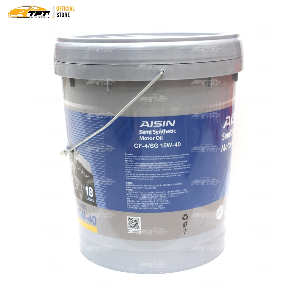 15W-40 CF4/SG Nhớt Động Cơ Semi Synthetic Formula ECSF15418PL [18 Lít] AISIN - Japan