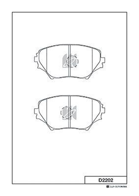 D2202 Bố Thắng - Má Phanh TRƯỚC Toyota RAV4 2.0 2.4 00-05 MK Kashiyama - Japan