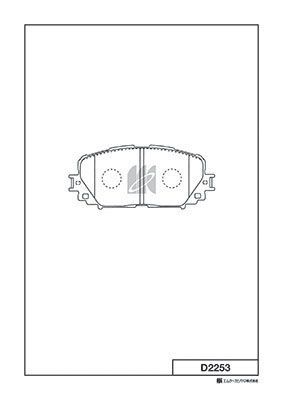D2253 Bố Thắng - Má Phanh TRƯỚC Toyota VIOS VN 1.5 07- YARIS 1.0 1.5 05- MK Kashiyama - Japan