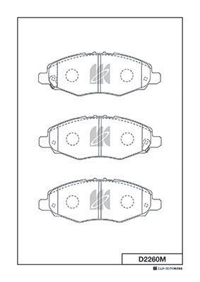 D2260M Bố Thắng - Má Phanh TRƯỚC Toyota ALPHARD 3.5 15-18 MK Kashiyama - Japan
