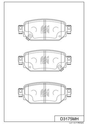 D3175MH Bố Thắng - Má Phanh SAU Mazda 3 VN 1.5 2.0 17- MK Kashiyama - Japan