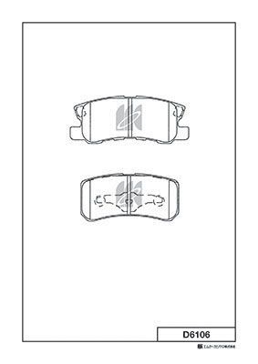 Bố Thắng - Má Phanh SAU Mitsubishi PAJERO V6 V7 V8 V9 99- GRANDIS 2.4 03-11 OUTLANDER 3.0 10-12 [D6106] MK Kashiyama - Japan