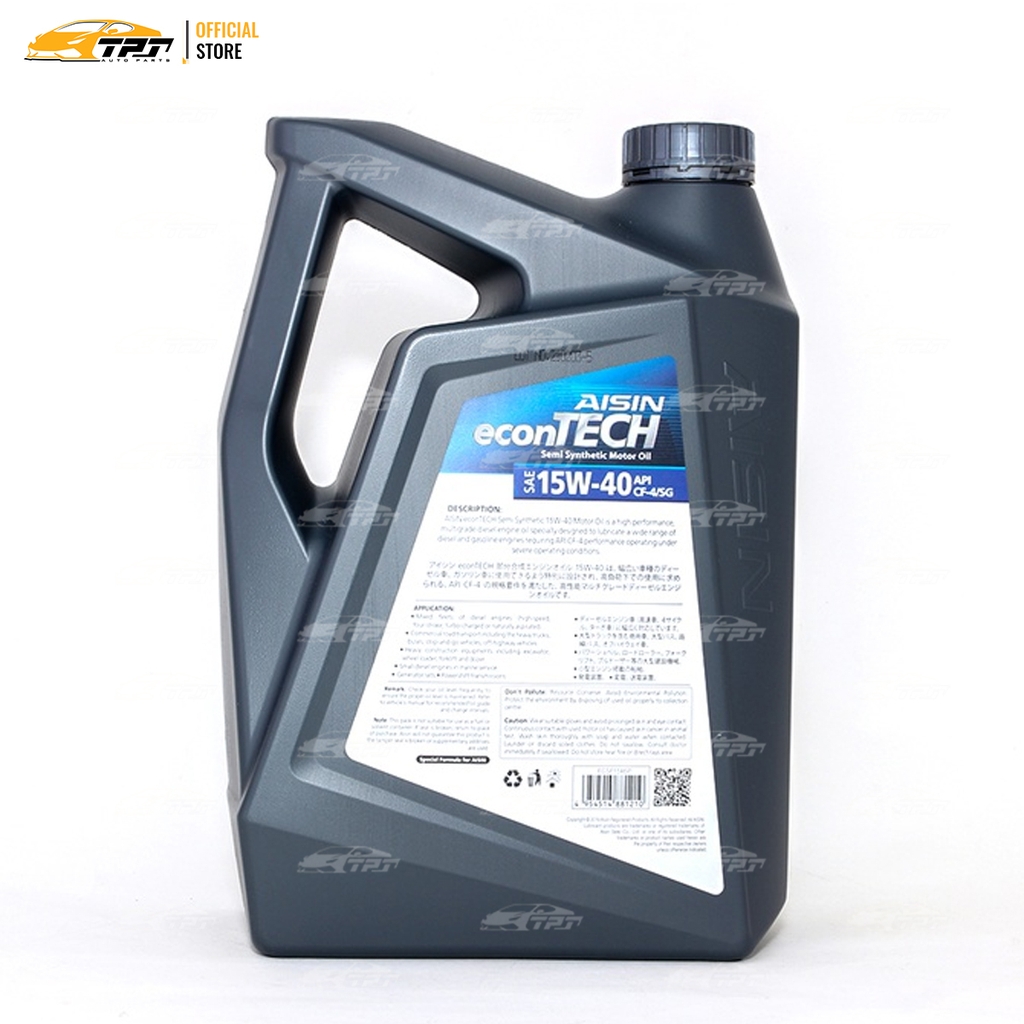 15W-40 CF4/SG Nhớt Động Cơ Semi Synthetic Formula ECSF1546PN [6 Lít] AISIN - Japan