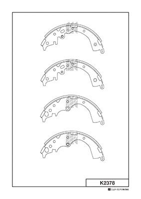K2378 Bố Thắng - Má Phanh SAU Toyota HIACE VN 2.5 2.7 04-11 SIENNA 3.3 3.5 03-10 MK Kashiyama - Japan