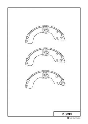K3399 Bố Thắng - Má Phanh SAU Ford ESCAPE VN 2.0 2.3 3.0 01-13 Mazda 626 VN 2.0 98-03 PREMACY VN 1.8 02-06 MK Kashiyama - Japan