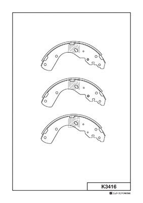 K3416 Bố Thắng - Má Phanh SAU Ford EVEREST VN 2.5 2.6 05-07 RANGER VN 2.5 01-07 Mazda BT50 2.2 3.2 3.0 06-16 MK Kashiyama - Japan