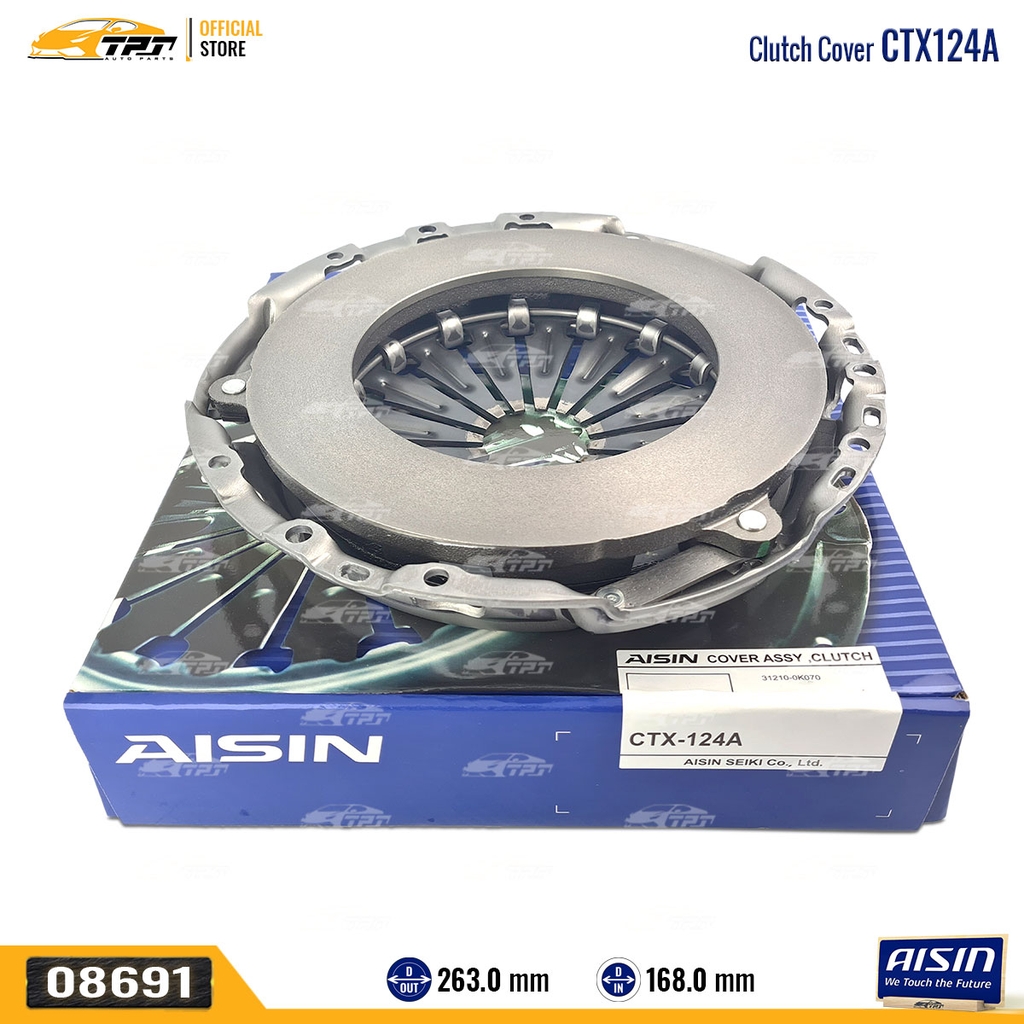 CTX124A - Mâm Ép - Bàn Ép Ly Hợp Toyota FORTUNER -12 (DIESEL) HIACE 2.5 3.0 06- HILUX 2.5 3.0 97-05 [260-168] AISIN - Japan