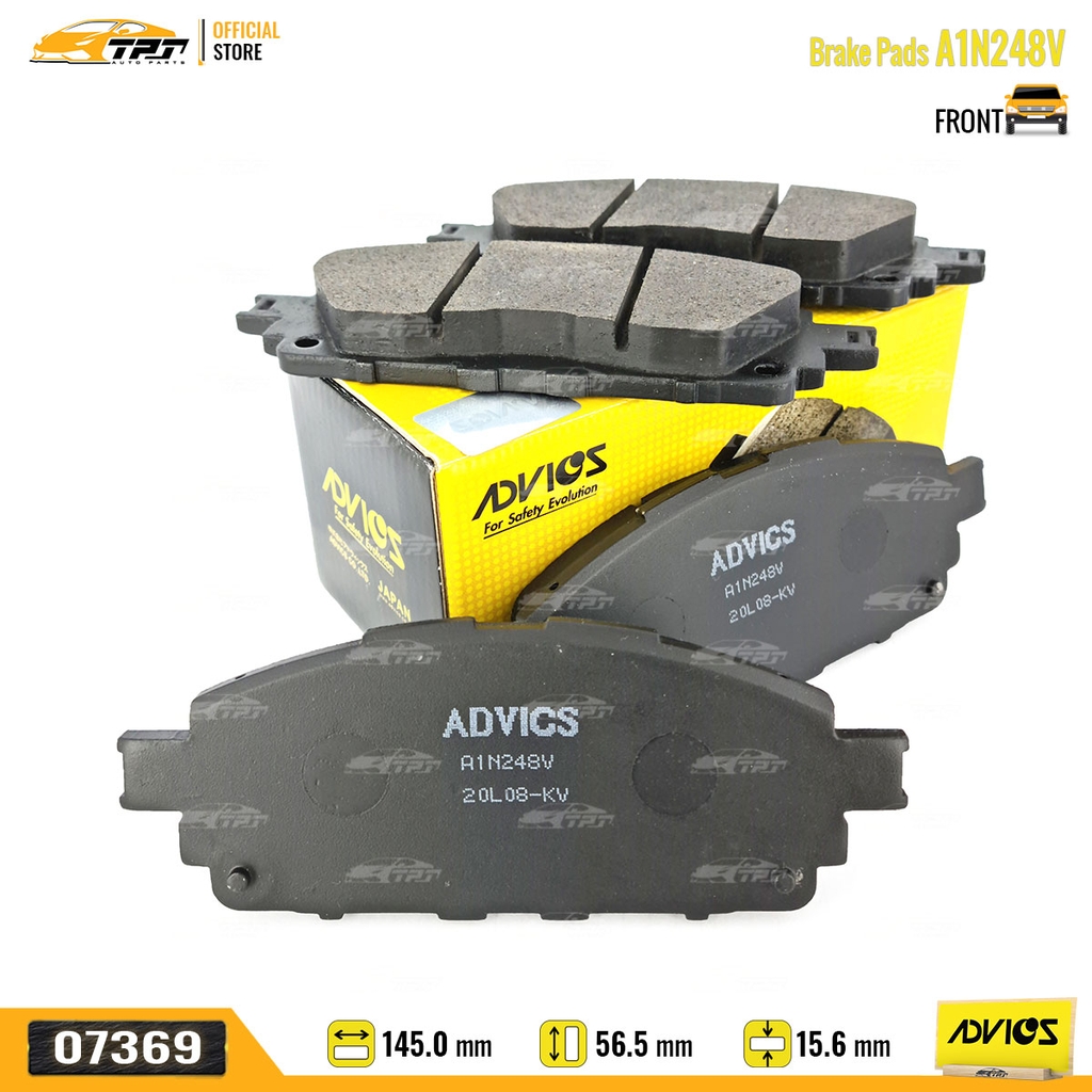 A1N248V - Bố Thắng - Má Phanh TRƯỚC Toyota INNOVA 16- HILUX 2.4 2.8 DIESEL 15- ADVICS - Japan