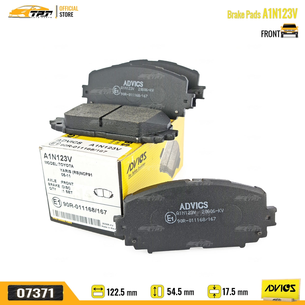 A1N123V - Bố Thắng - Má Phanh TRƯỚC Toyota VIOS VN 1.5 07- YARIS 1.0 1.5 05- ADVICS - Japan