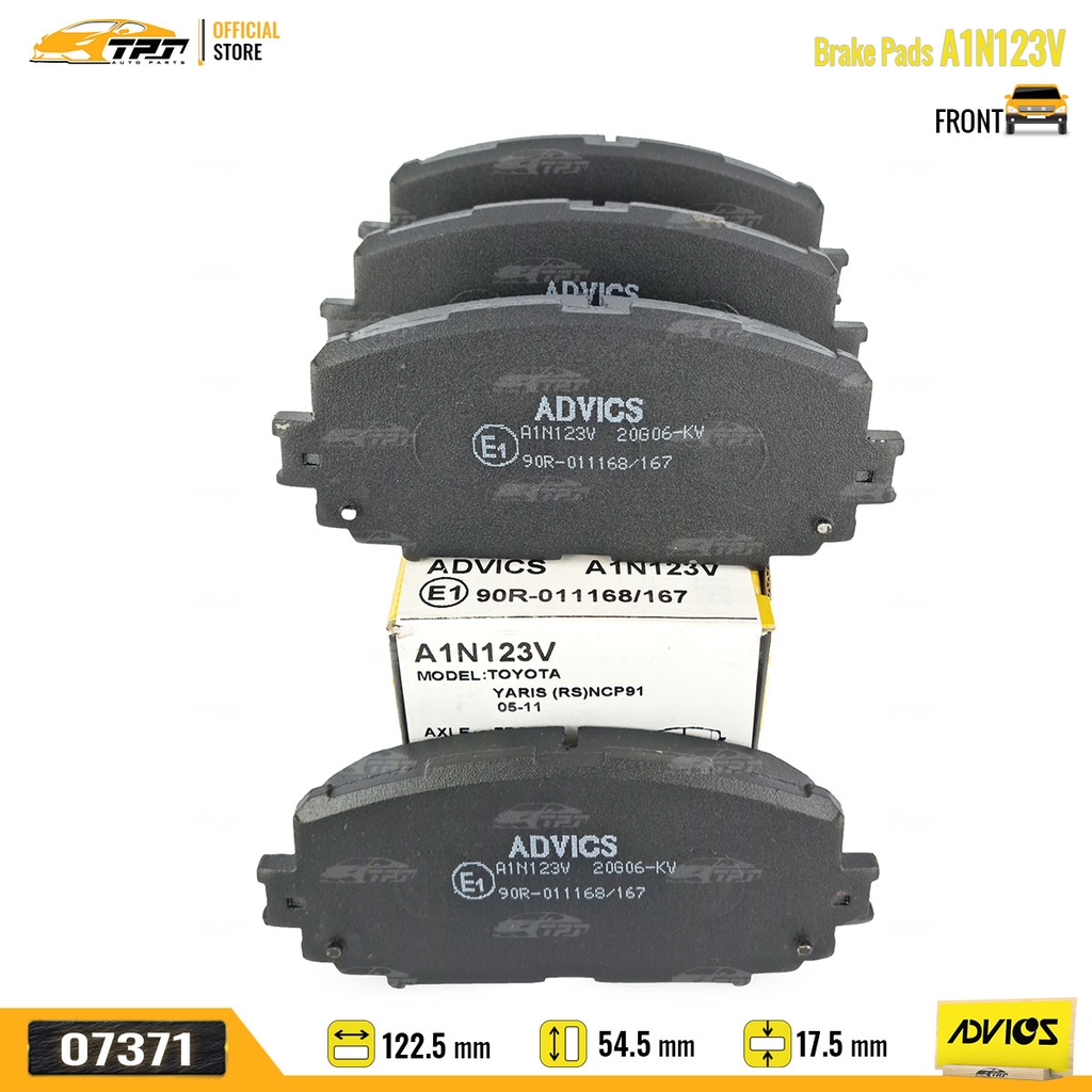 A1N123V - Bố Thắng - Má Phanh TRƯỚC Toyota VIOS VN 1.5 07- YARIS 1.0 1.5 05- ADVICS - Japan