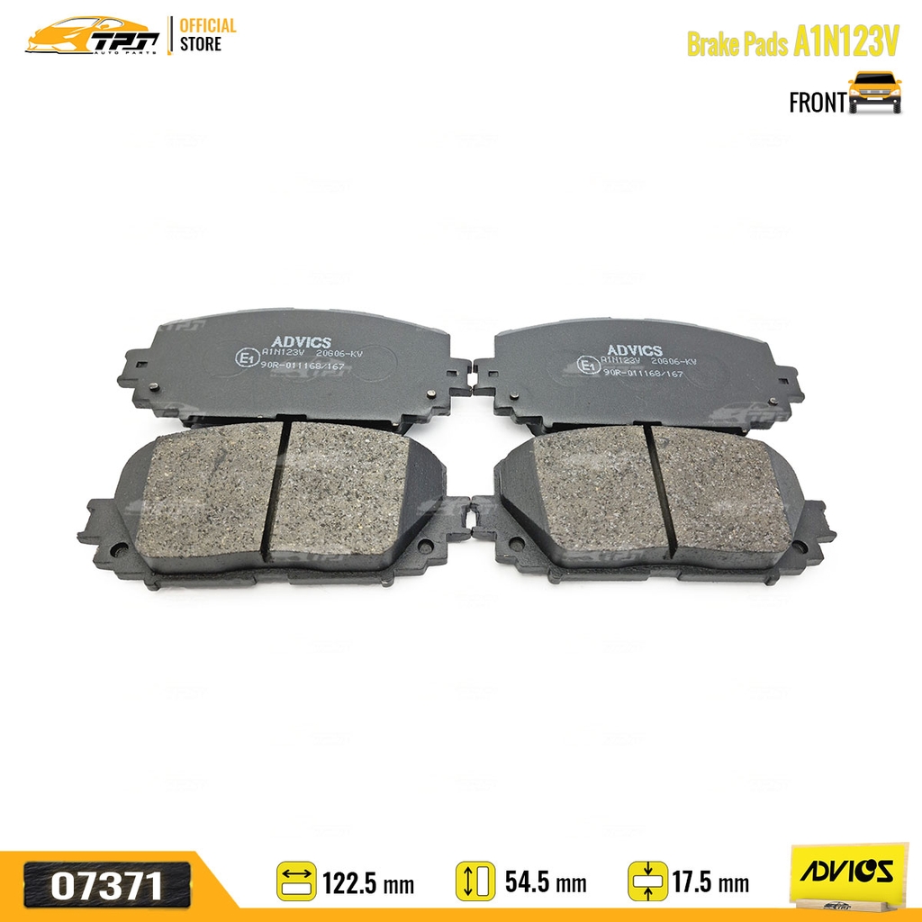 A1N123V - Bố Thắng - Má Phanh TRƯỚC Toyota VIOS VN 1.5 07- YARIS 1.0 1.5 05- ADVICS - Japan