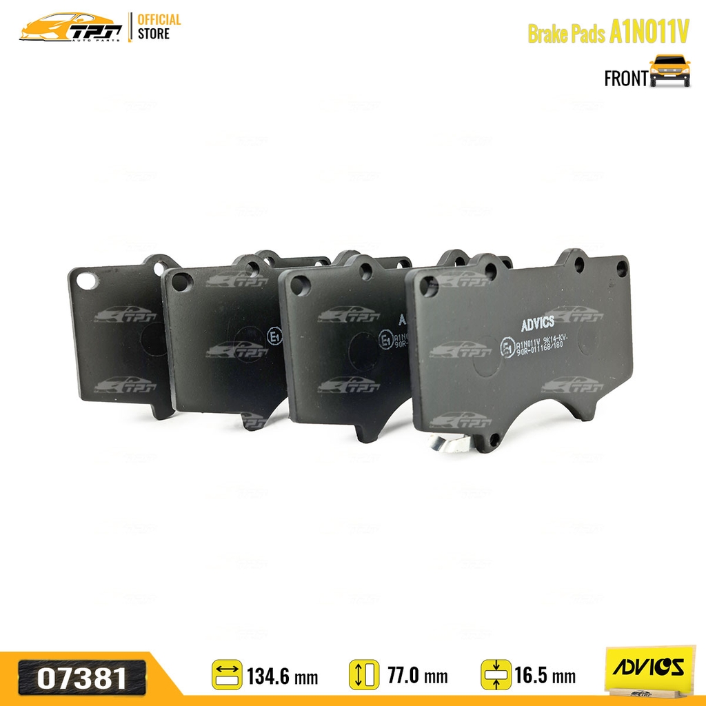 A1N011V - Bố Thắng - Má Phanh TRƯỚC Toyota FORTUNER 2.4 2.5 2.7 05- HILUX 2.4 2.5 2.8 3.0 DIESEL PRADO 2.7 LEXUS GX 470 02-09 ADVICS - Japan