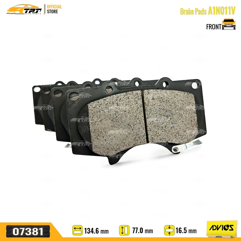 A1N011V - Bố Thắng - Má Phanh TRƯỚC Toyota FORTUNER 2.4 2.5 2.7 05- HILUX 2.4 2.5 2.8 3.0 DIESEL PRADO 2.7 LEXUS GX 470 02-09 ADVICS - Japan