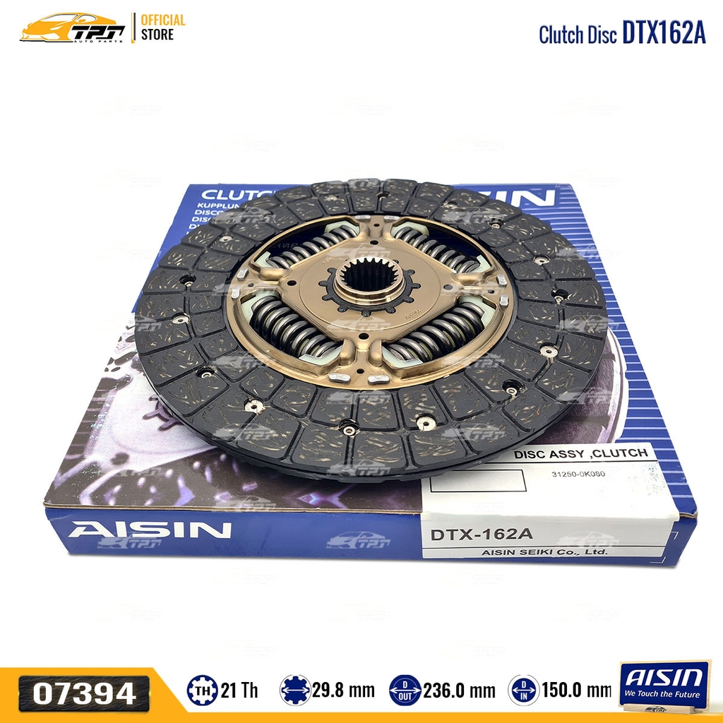 DTX162A Lá Côn Toyota INNOVA 2006- HIACE HILUX CAMRY 2.4 01-11 (4 Lò Xo) 236.0 mm x 21R (31250-26200) Hàng AISIN - Japan