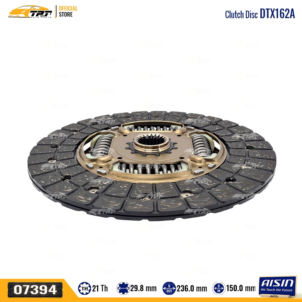 DTX162A Lá Côn Toyota INNOVA 2006- HIACE HILUX CAMRY 2.4 01-11 (4 Lò Xo) 236.0 mm x 21R (31250-26200) Hàng AISIN - Japan