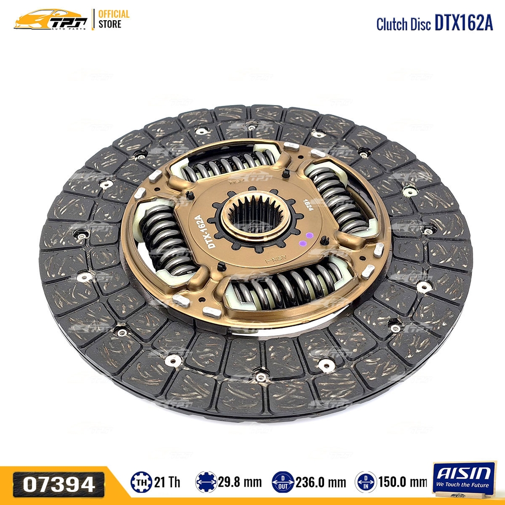 DTX162A Lá Côn Toyota INNOVA 2006- HIACE HILUX CAMRY 2.4 01-11 (4 Lò Xo) 236.0 mm x 21R (31250-26200) Hàng AISIN - Japan