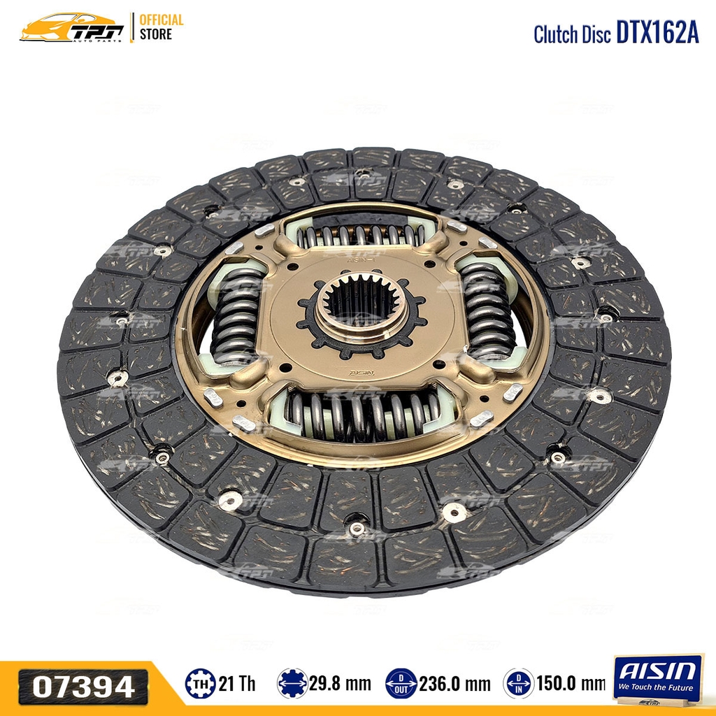 DTX162A Lá Côn Toyota INNOVA 2006- HIACE HILUX CAMRY 2.4 01-11 (4 Lò Xo) 236.0 mm x 21R (31250-26200) Hàng AISIN - Japan