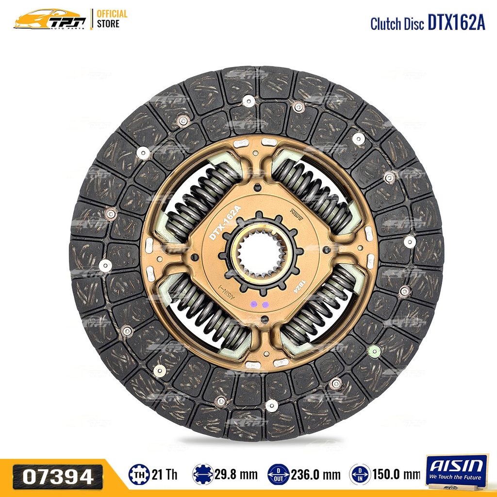 DTX162A Lá Côn Toyota INNOVA 2006- HIACE HILUX CAMRY 2.4 01-11 (4 Lò Xo) 236.0 mm x 21R (31250-26200) Hàng AISIN - Japan