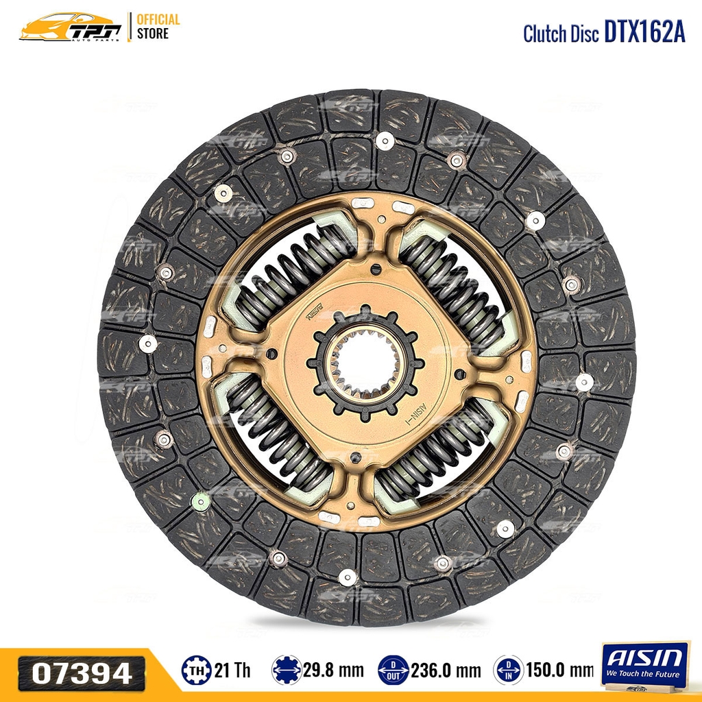 DTX162A Lá Côn Toyota INNOVA 2006- HIACE HILUX CAMRY 2.4 01-11 (4 Lò Xo) 236.0 mm x 21R (31250-26200) Hàng AISIN - Japan