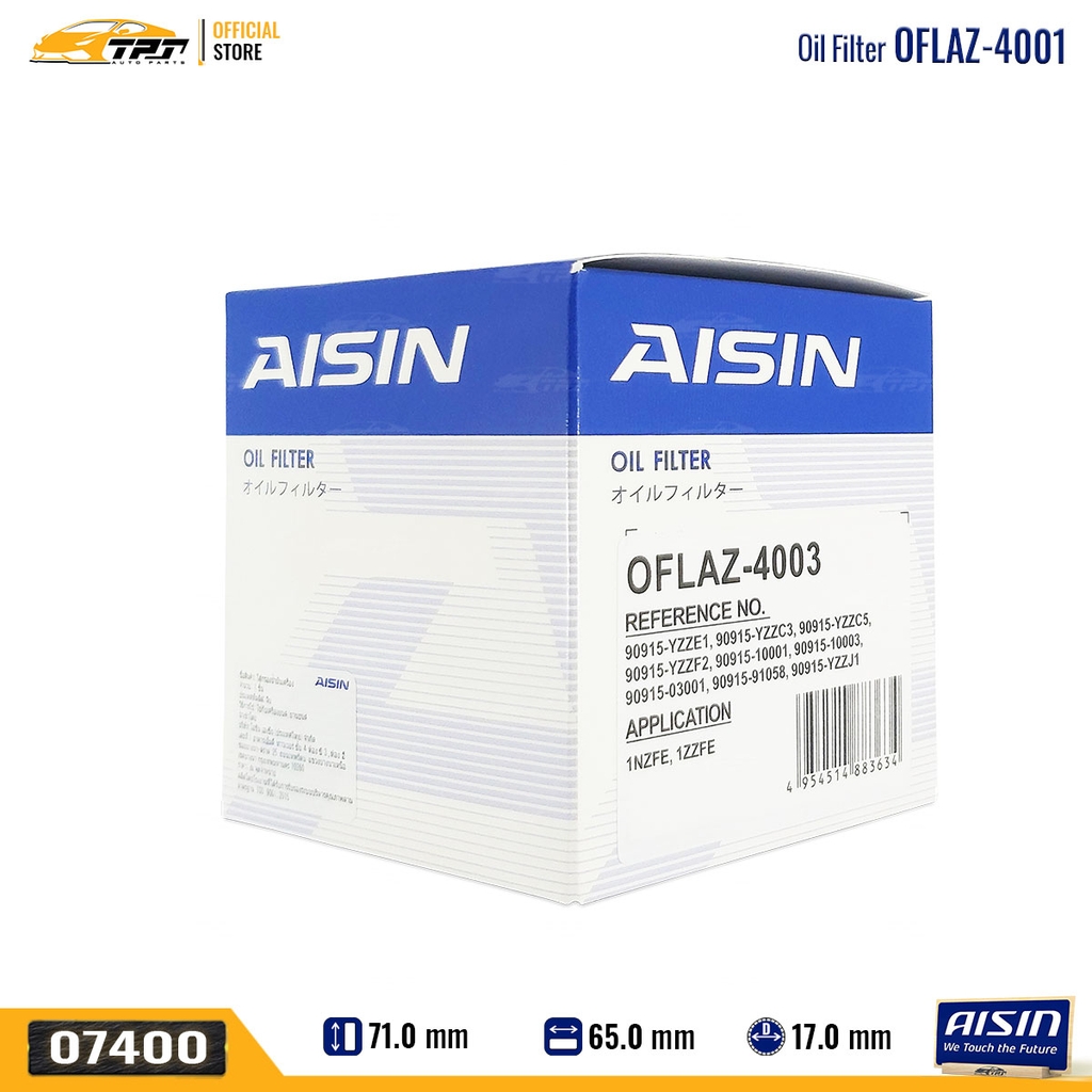 OFLAZ4003 Lọc Nhớt Động Cơ Toyota VIOS 02- AVANZA 04- CAMRY 94-01 COROLLA ALTIS 01- COROLLA CROSS 20- AISIN - Japan