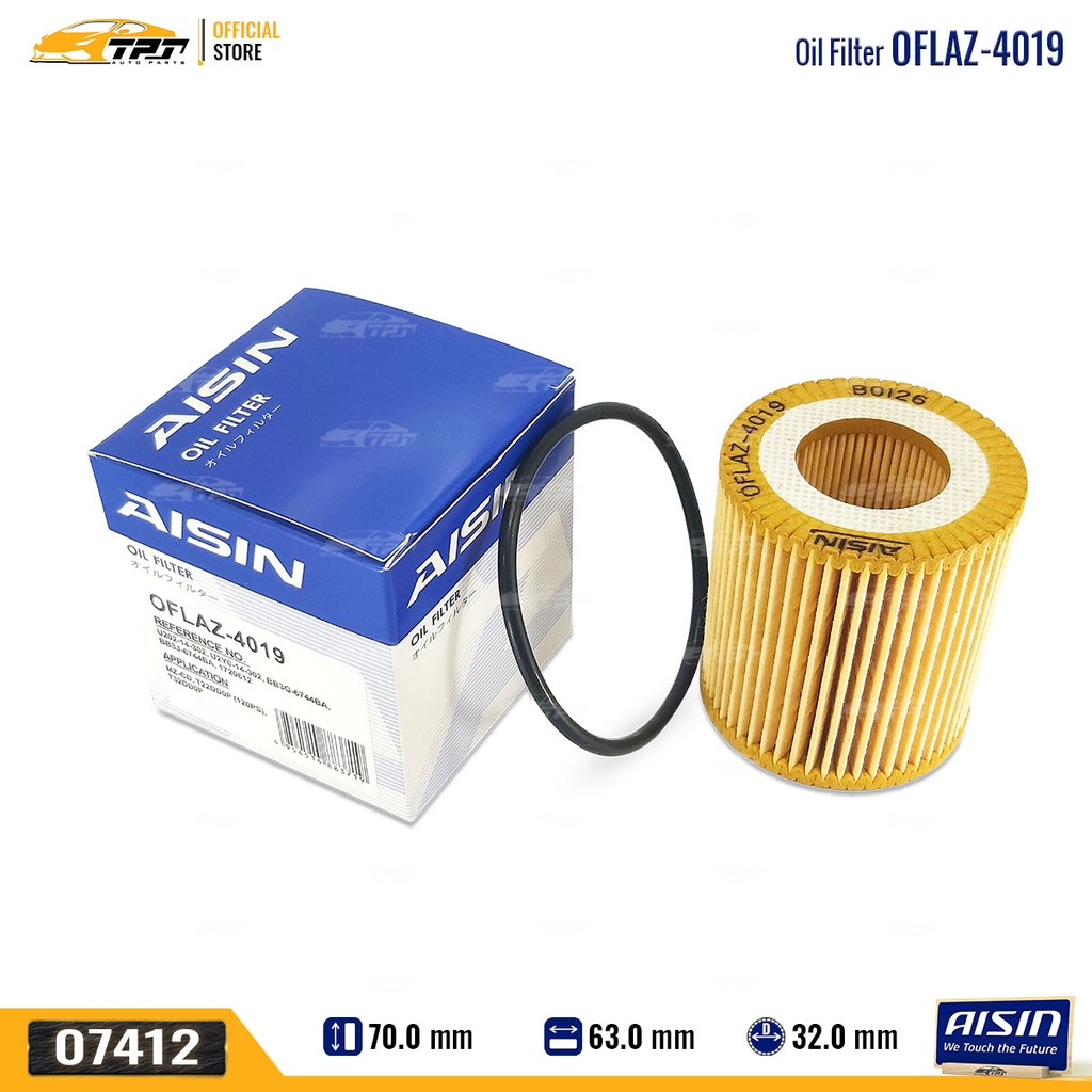 OFLAZ4019 Lọc Nhớt Động Cơ Mazda BT50 11-21 Ford FOCUS 08-16 RANGER RAPTOR 11-21 EVEREST 15- AISIN - Japan