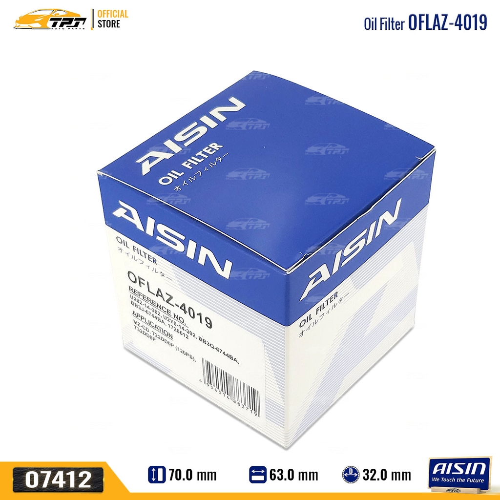 OFLAZ4019 Lọc Nhớt Động Cơ Mazda BT50 11-21 Ford FOCUS 08-16 RANGER RAPTOR 11-21 EVEREST 15- AISIN - Japan