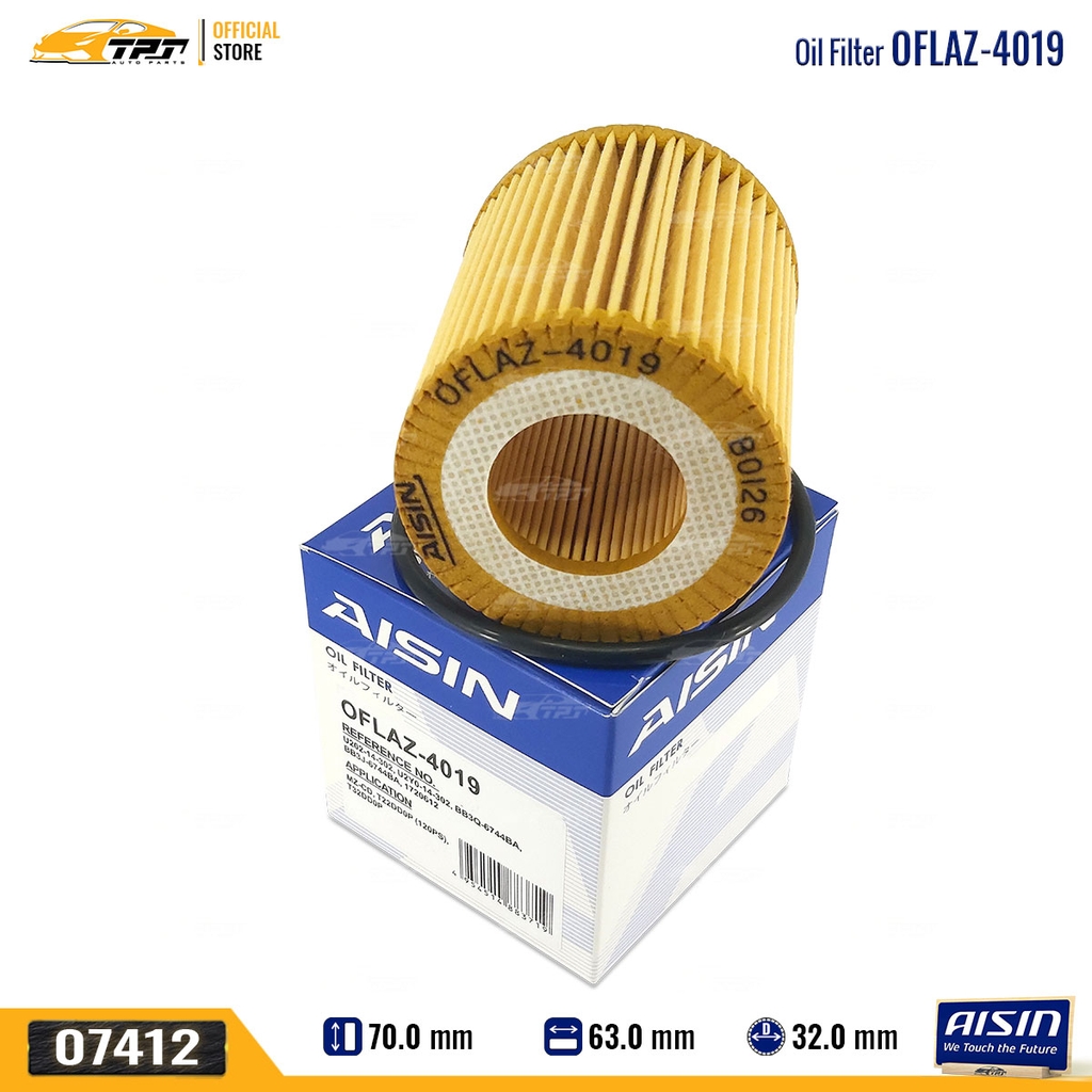 OFLAZ4019 Lọc Nhớt Động Cơ Mazda BT50 11-21 Ford FOCUS 08-16 RANGER RAPTOR 11-21 EVEREST 15- AISIN - Japan