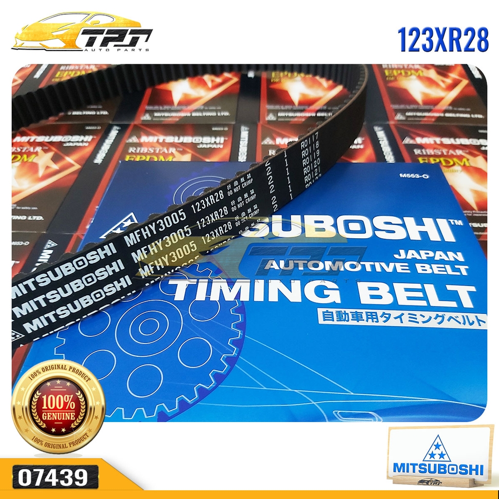 123XR28 Dây Curoa Cam / Dây Đai Răng Hyundai SANTAFE 2.0-2.2 TUCSON - SONATA - Kia CARENS - RONDO - SPECTRA - SPORTAGE Mitsuboshi - Japan