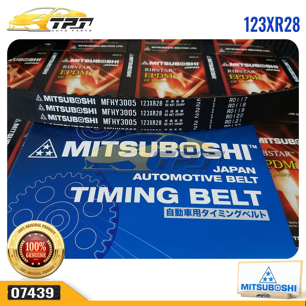 123XR28 Dây Curoa Cam / Dây Đai Răng Hyundai SANTAFE 2.0-2.2 TUCSON - SONATA - Kia CARENS - RONDO - SPECTRA - SPORTAGE Mitsuboshi - Japan