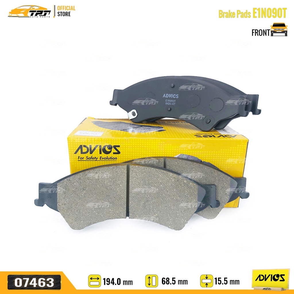 E1N090T - Bố Thắng - Má Phanh TRƯỚC Ford RANGER 2.0 2.2 2.5 3.2 11- EVEREST 2.0 2.2 3.2 15- Mazda BT50 2.2 3.2 11- Mazda 6 VN 2.0 2.5 16- ADVICS - Japan