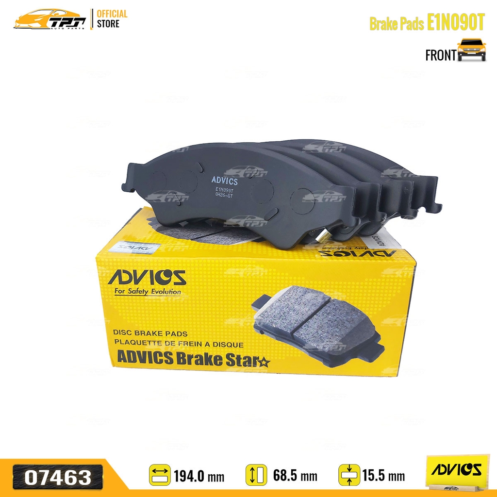 E1N090T - Bố Thắng - Má Phanh TRƯỚC Ford RANGER 2.0 2.2 2.5 3.2 11- EVEREST 2.0 2.2 3.2 15- Mazda BT50 2.2 3.2 11- Mazda 6 VN 2.0 2.5 16- ADVICS - Japan