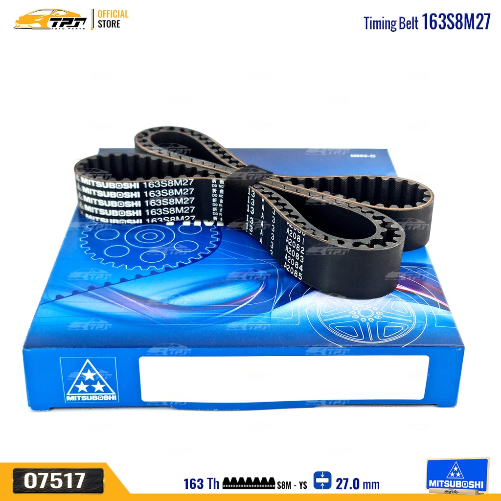 163S8M27 Dây Curoa Cam / Dây Đai Răng Toyota CAMRY 1.8-2.2 - RAV4 2.0 Mitsuboshi - Japan