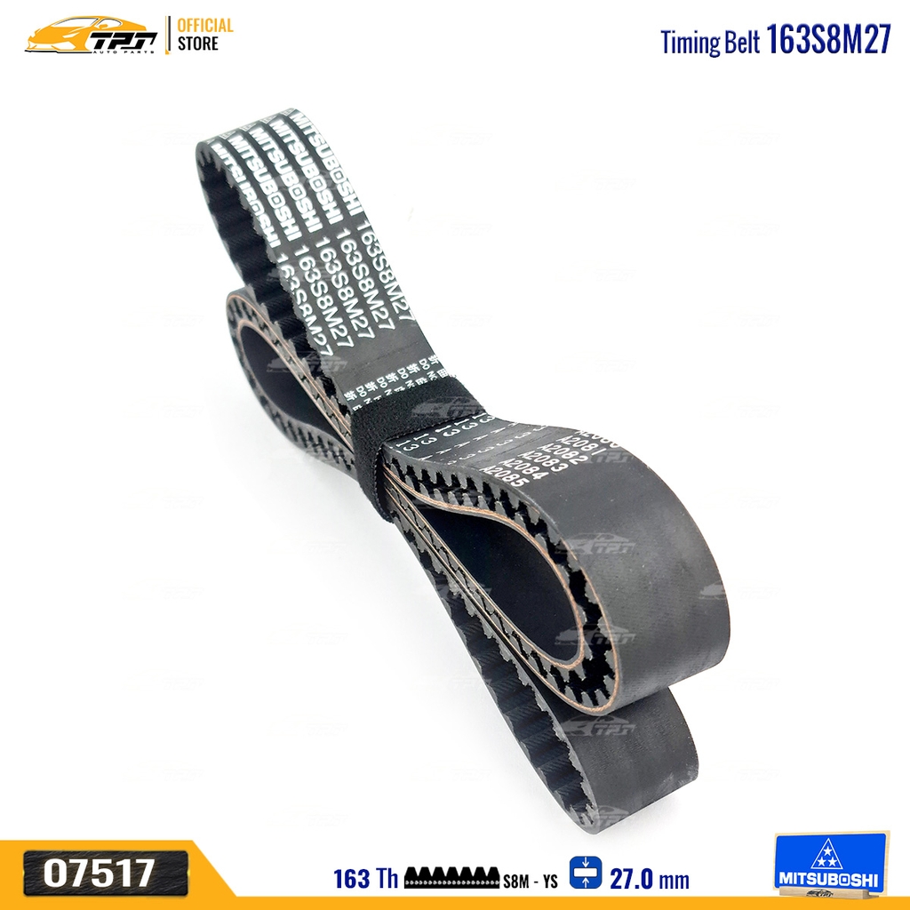 163S8M27 Dây Curoa Cam / Dây Đai Răng Toyota CAMRY 1.8-2.2 - RAV4 2.0 Mitsuboshi - Japan