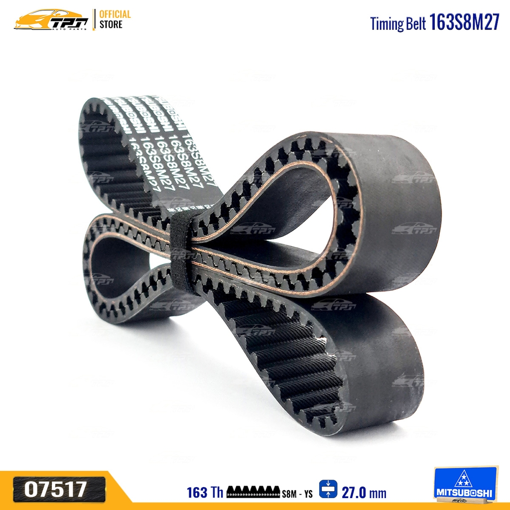 163S8M27 Dây Curoa Cam / Dây Đai Răng Toyota CAMRY 1.8-2.2 - RAV4 2.0 Mitsuboshi - Japan