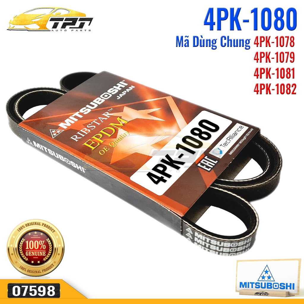 4PK1080 Dây Curoa Hyundai TERRACAN 3.5 Mitsubishi PAJERO 3.5 Suzuki GRAND VITARA 2.5 MITSUBOSHI - Japan