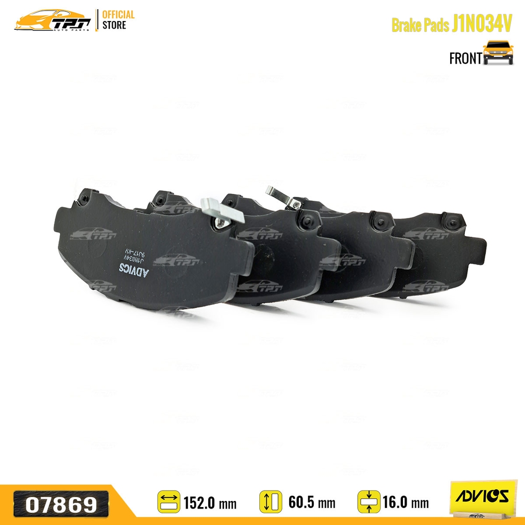 J1N034V - Bố Thắng - Má Phanh TRƯỚC Isuzu DMAX 1.9 2.5 3.0 07- Chevrolet COLORADO - TRAIBLAZER 2.5 2.8 13- MUX 2.5 3.0 13-17 ADVICS - Japan