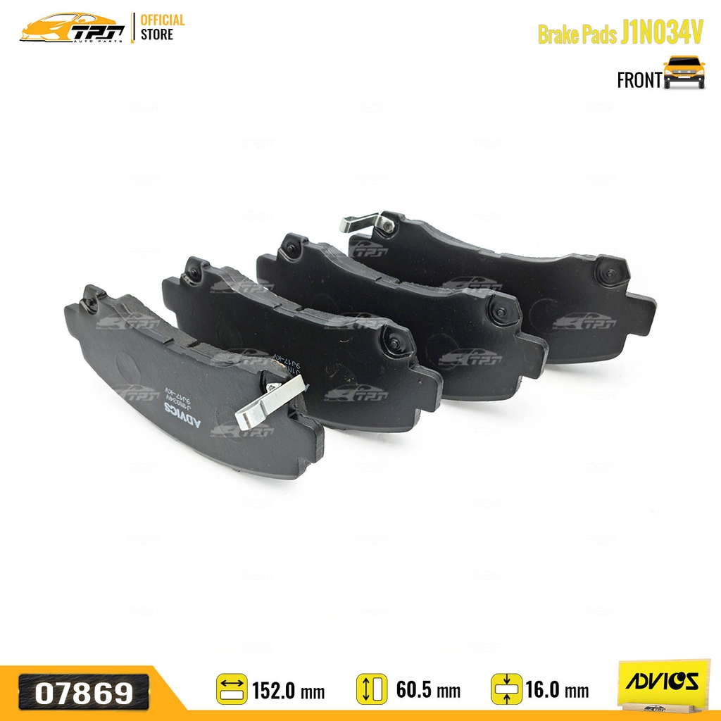 J1N034V - Bố Thắng - Má Phanh TRƯỚC Isuzu DMAX 1.9 2.5 3.0 07- Chevrolet COLORADO - TRAIBLAZER 2.5 2.8 13- MUX 2.5 3.0 13-17 ADVICS - Japan