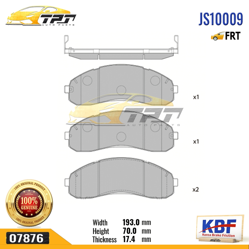JS10009 - Bố Thắng - Má Phanh TRƯỚC Kia FRONTIER - BONGO 3 - K3000 [ SP1148 ] KBF - Korea