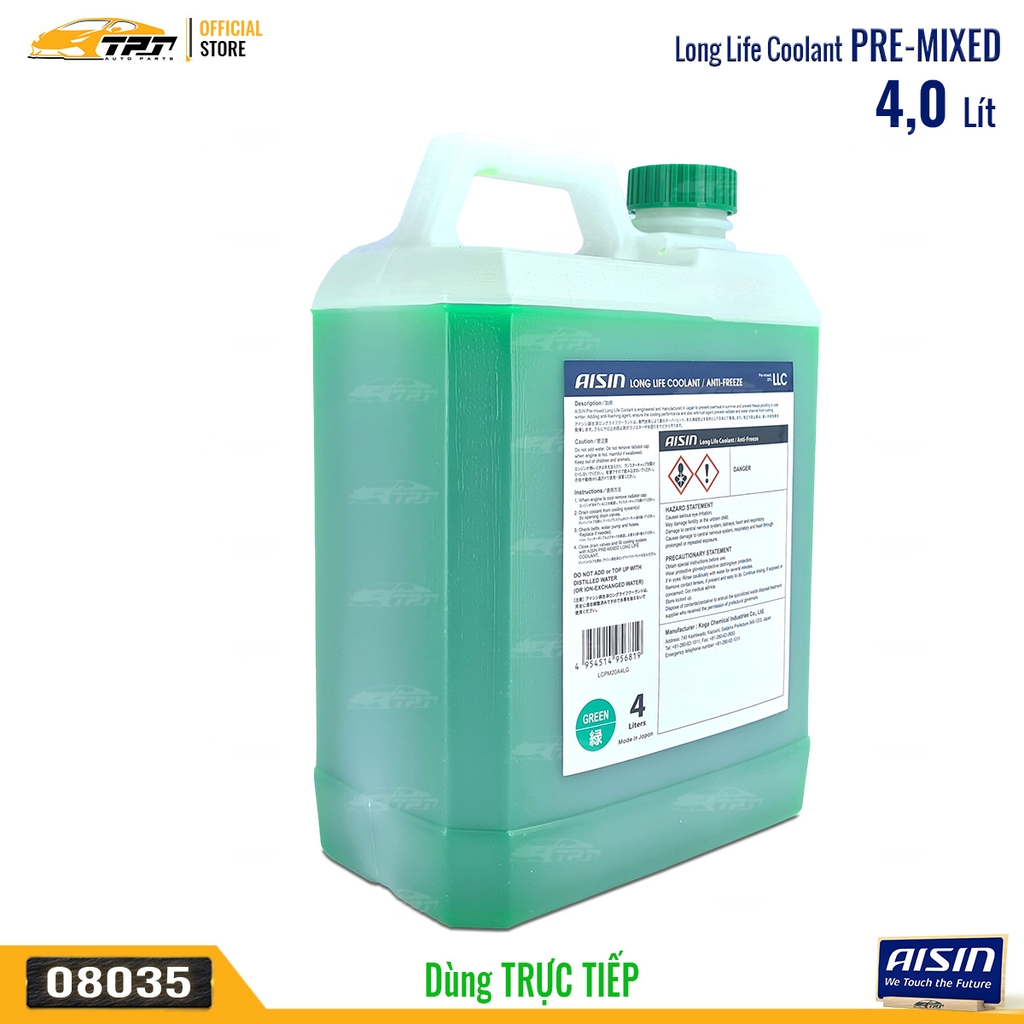 Nước Làm Mát màu XANH - Bình 4 Lít AISIN - Japan