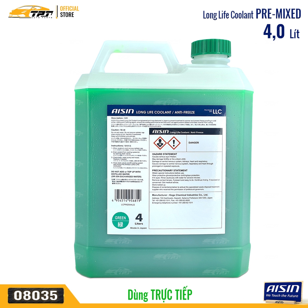 Nước Làm Mát màu XANH - Bình 4 Lít AISIN - Japan