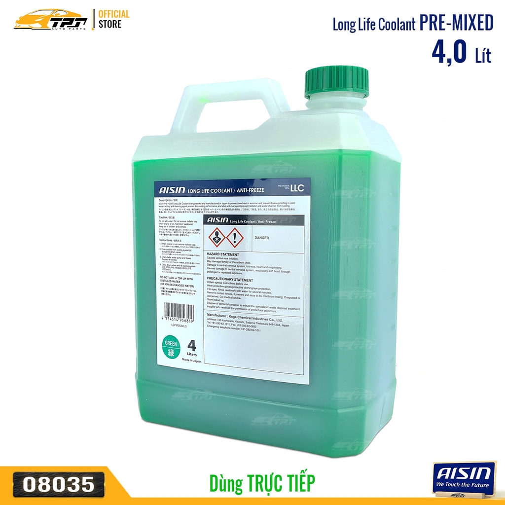 Nước Làm Mát màu XANH - Bình 4 Lít AISIN - Japan