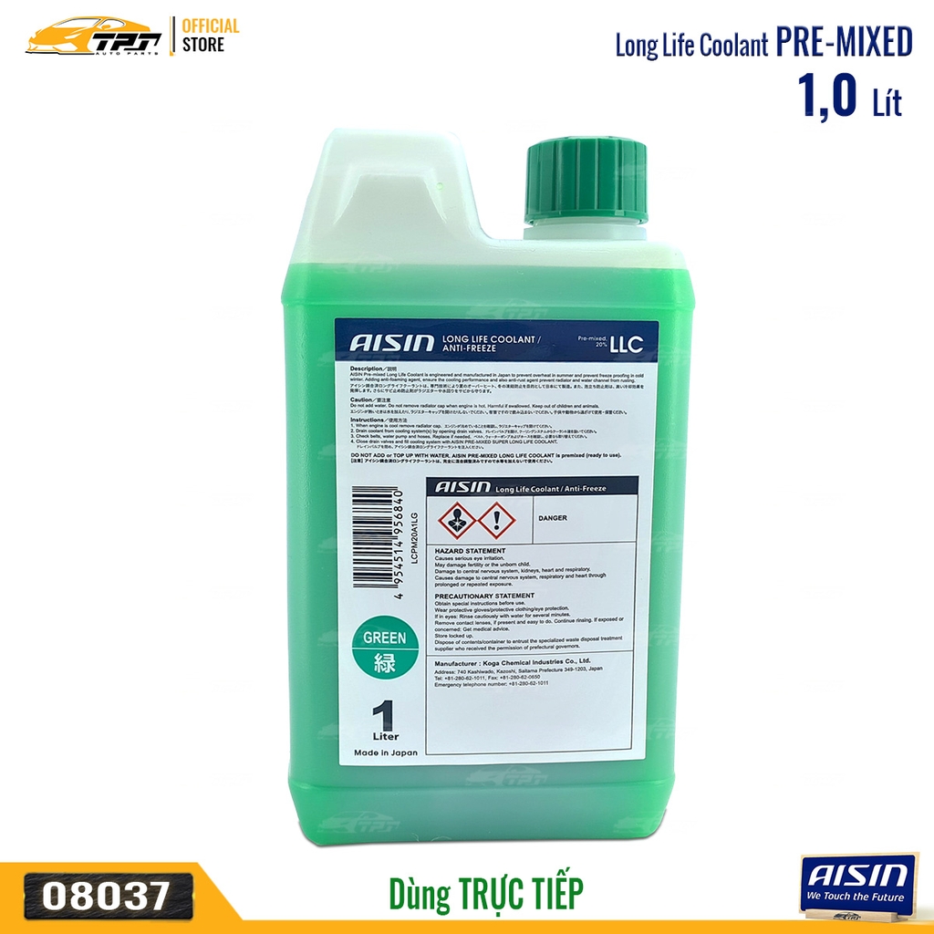 Nước Làm Mát Màu XANH - Bình 1 Lít AISIN - Japan