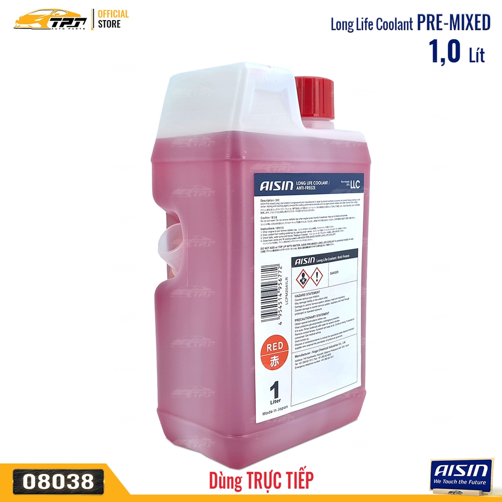 Nước Làm Mát Màu ĐỎ - Bình 1 Lít AISIN - Japan