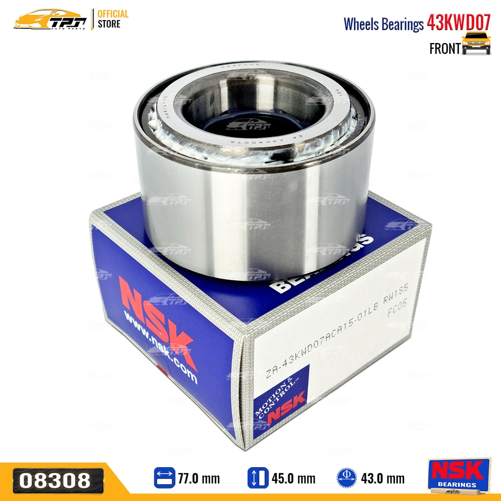 43KWD07 - Bạc Đạn / Bi Bánh TRƯỚC Toyota INNOVA 06- FORTUNER - HILUX 2WD 05- [43x77x45-41] NSK - Japan