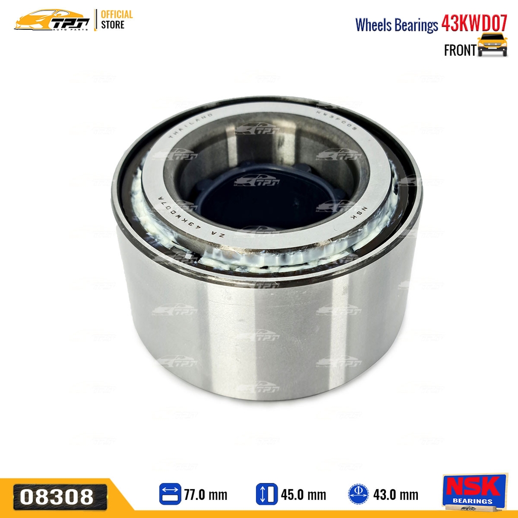 43KWD07 - Bạc Đạn / Bi Bánh TRƯỚC Toyota INNOVA 06- FORTUNER - HILUX 2WD 05- [43x77x45-41] NSK - Japan